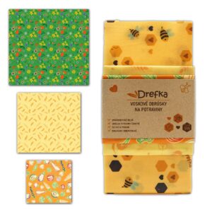 Drefka | Voskové ubrousky, ekologický obal na potraviny, Mix S/M/L